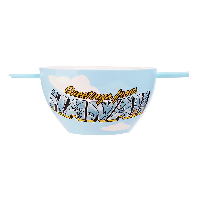 Disney Lilo and Stitch Hawaii Stitch Ceramic Ramen Bowl with Chopstick