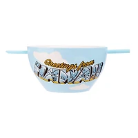 Disney Lilo and Stitch Hawaii Stitch Ceramic Ramen Bowl with Chopstick