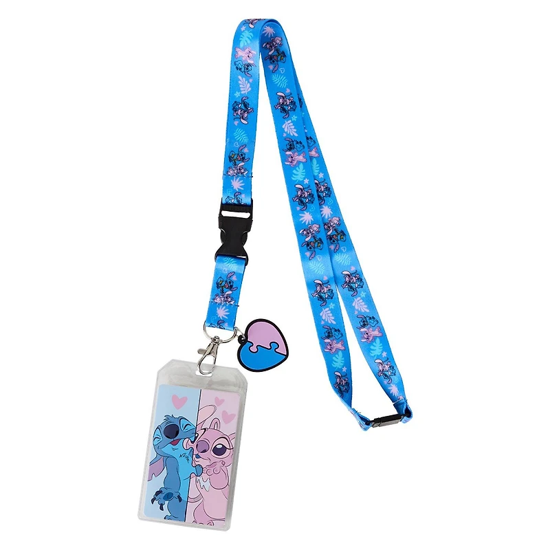 Loungefly Disney Stitch and Angel Puzzle Lanyard GameStop Exclusive