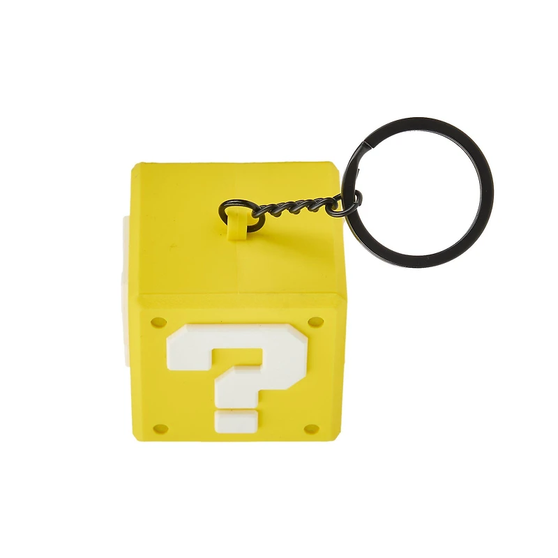 Super Mario Bros Question Block 3D Rubber Keychain
