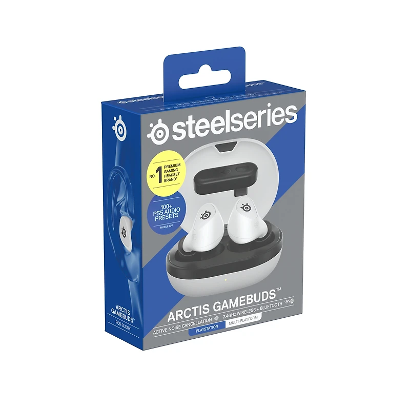 SteelSeries Arctis GameBud Noise-Cancelling Wireless Gaming Earbuds White - PlayStation 5