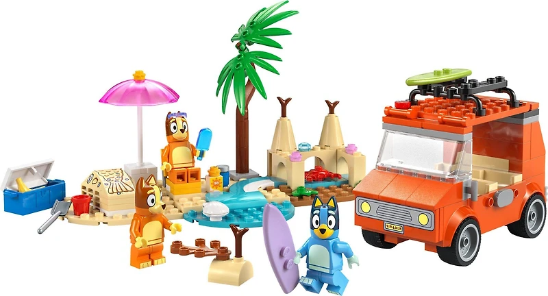 LEGO Bluey: Bluey's Beach and Family Car Trip Building Set 11202