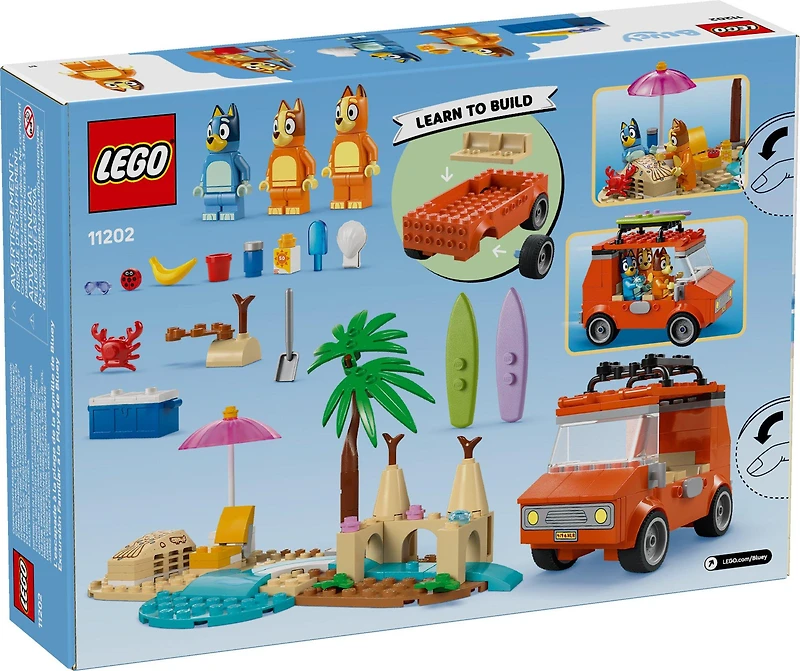 LEGO Bluey: Bluey's Beach and Family Car Trip Building Set 11202