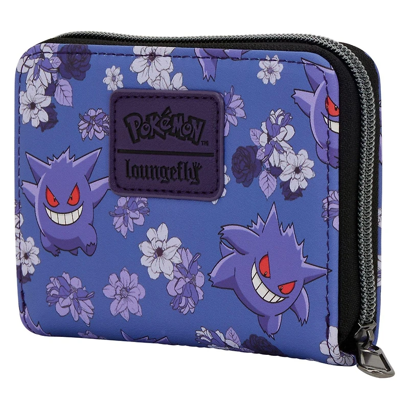 Loungefly Pokemon Gengar Floral Zip Around Wallet GameStop Exclusive