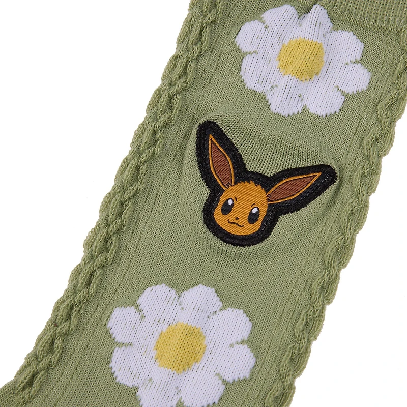 Pokemon Eevee Cable Knit Floral Embroidered Socks
