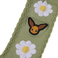Pokemon Eevee Cable Knit Floral Embroidered Socks
