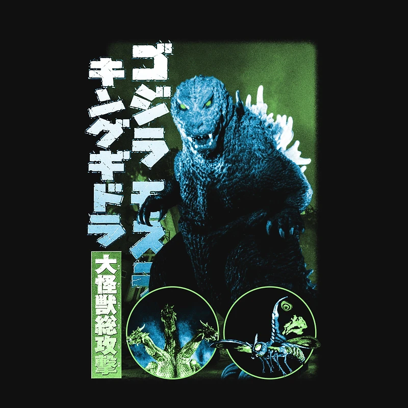 Godzilla Kanji Double Sided Unisex Short Sleeve Graphic T-Shirt GameStop Exclusive
