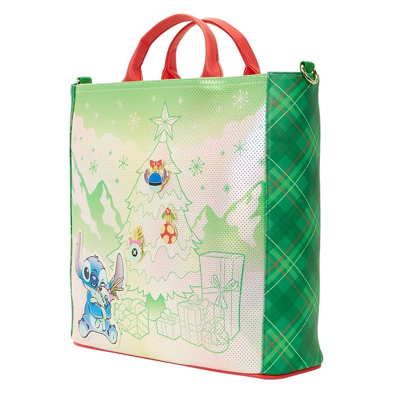 Loungefly Disney Lilo and Stitch Holiday Tote Bag