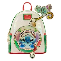 Loungefly Disney Stitch and Scrump Iridescent Holiday Ornament Mini Backpack