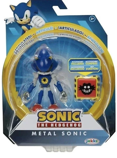 Jakks Pacific Sonic the Hedgehog Metal Sonic 4-in Action Figure with Spring Trap Accessory