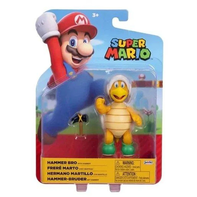 Jakks Pacific Super Mario Hammer Bro. 4-in Action Figure with Hammer Accessory