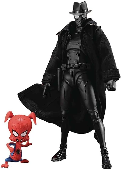 Bandai Tamashii Nations S.H.Figuarts Spider-Man: Across the Spider-Verse Spider-Man Noir and Spider-Ham Action Figure Set 2-Pack
