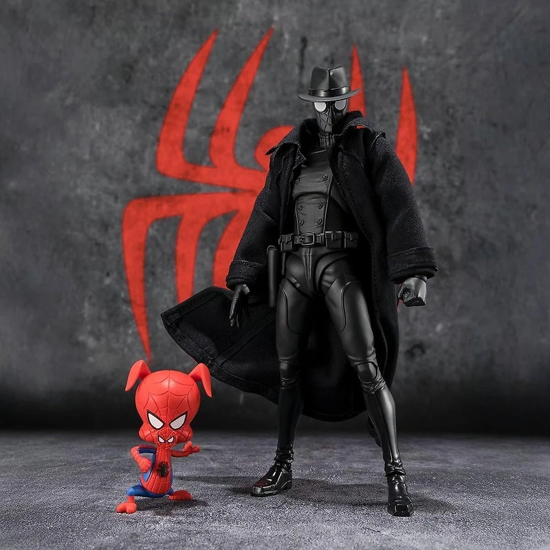 Bandai Tamashii Nations S.H.Figuarts Spider-Man: Across the Spider-Verse Spider-Man Noir and Spider-Ham Action Figure Set 2-Pack