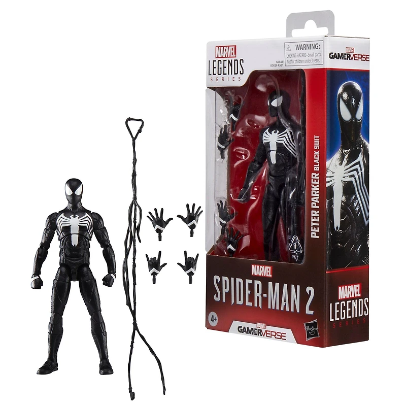 Hasbro Marvel Legends Series Gamerverse Spider-Man 2 Peter Parker (Black Suit) 6-in Action Figure