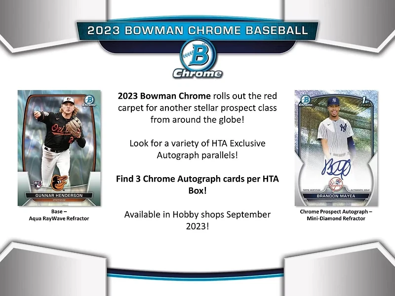 2023 Bowman Chrome MLB Baseball HTA Choice Box