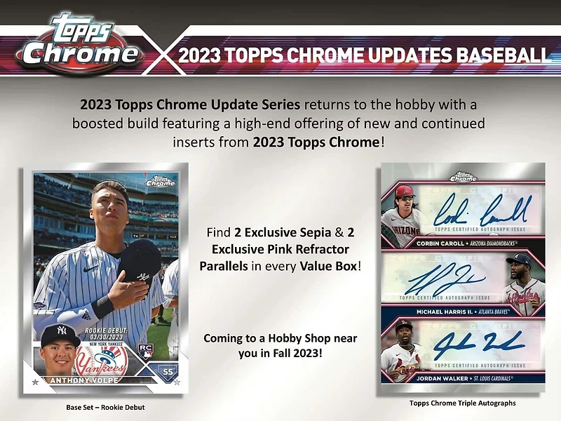 2023 Topps Chrome Update Series MLB Baseball Blaster Box