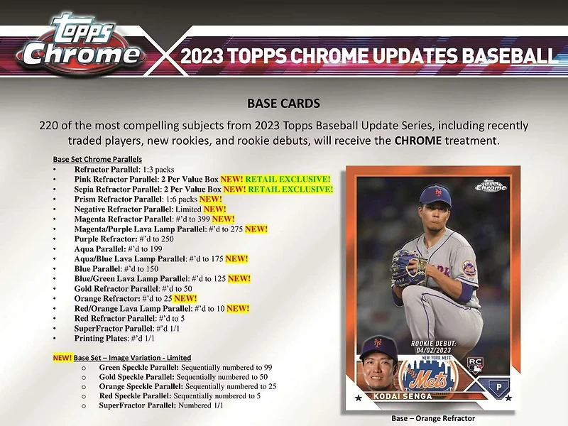 2023 Topps Chrome Update Series MLB Baseball Blaster Box