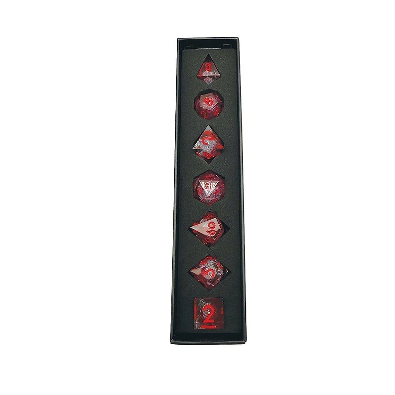 GameStop Acrylic Blood Splatter Liquid Sand Core Dice Set