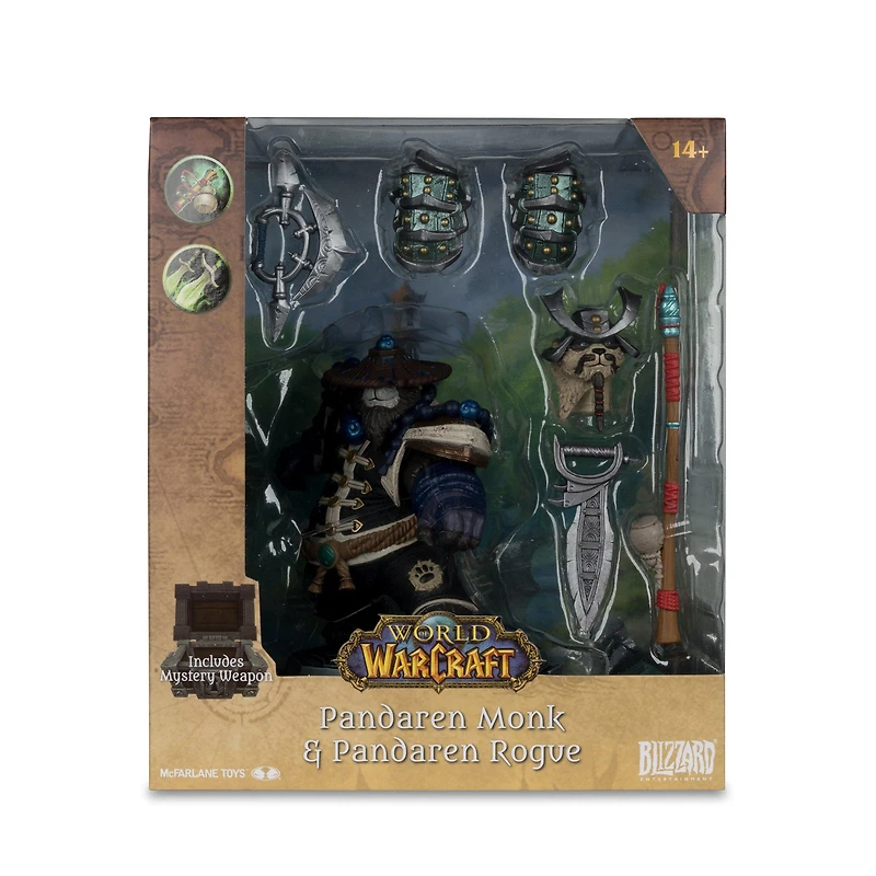 McFarlane Toys World of Warcraft Pandaren Monk and Pandaren Rogue 6-in Posed Action Figure