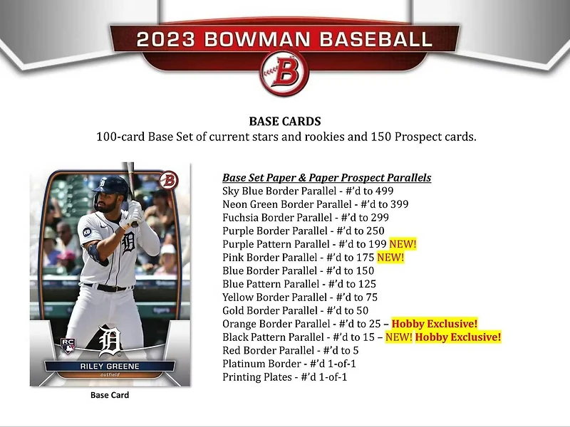 2023 Topps Bowman MLB Baseball Hobby Box
