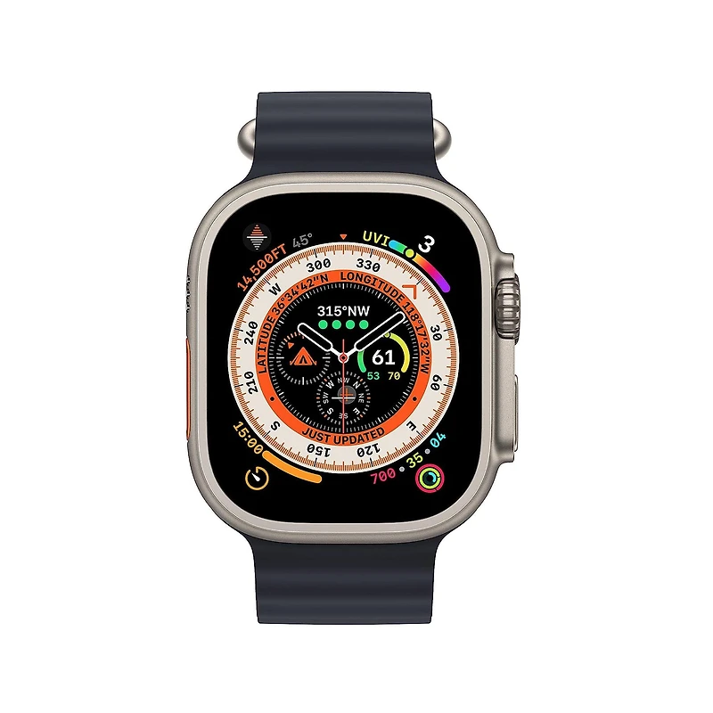 Apple Watch Ultra 49mm (A2622) Titanium Case with Midnight Ocean Band - Black