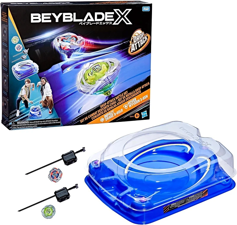Hasbro Beyblade X Drop Attack Battle Set with Beystadium Arena