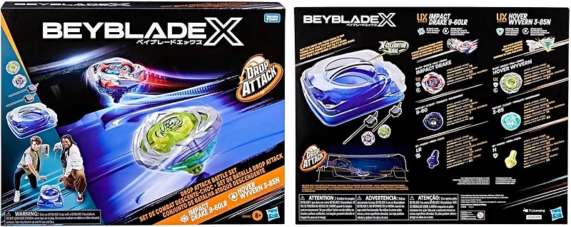 Hasbro Beyblade X Drop Attack Battle Set with Beystadium Arena