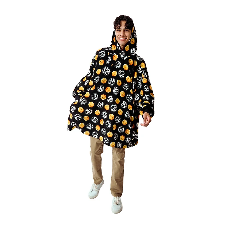 Dragon Ball Z Gi Symbols and Dragon Balls Hoodie Blanket