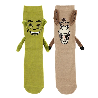 Dreamworks Shrek the Movie Shrek and Donkey Magnetic 3D Crew Socks
