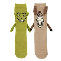 Dreamworks Shrek the Movie Shrek and Donkey Magnetic 3D Crew Socks