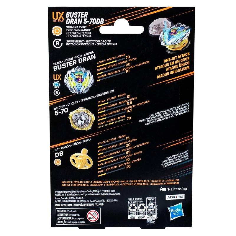 Hasbro Beyblade X Buster Dran 5-70DB UX Starter Pack Set