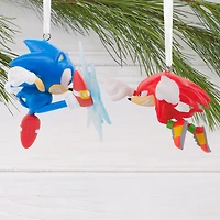 Hallmark Sonic The Hedgehog Sonic and Knuckles Christmas Ornament Set