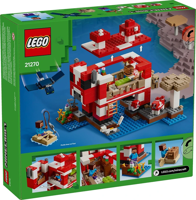 LEGO Minecraft The Mooshroom House Building Playset 21270