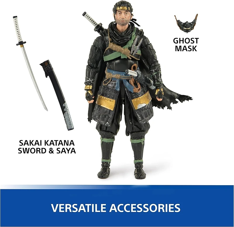 Spin Master PlayStation Ghost of Tsushima Jin Sakai (The Shapes Collection) 6-in Action Figure