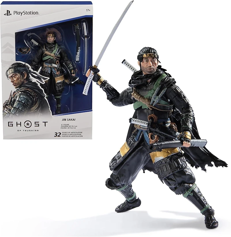 Spin Master PlayStation Ghost of Tsushima Jin Sakai (The Shapes Collection) 6-in Action Figure
