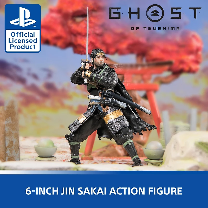 Spin Master PlayStation Ghost of Tsushima Jin Sakai (The Shapes Collection) 6-in Action Figure