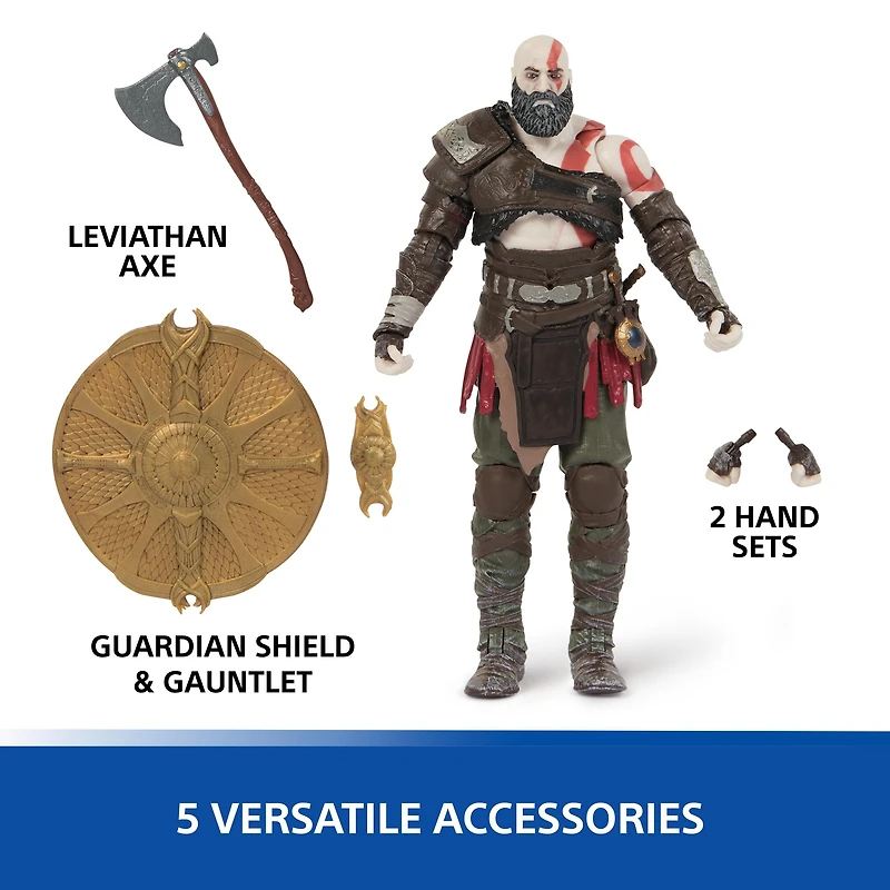 Spin Master PlayStation God of War Ragnarok Kratos (The Shapes Collection) 6-in Action Figure