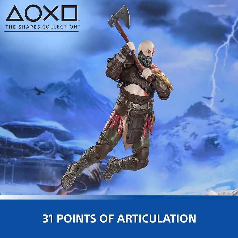 Spin Master PlayStation God of War Ragnarok Kratos (The Shapes Collection) 6-in Action Figure