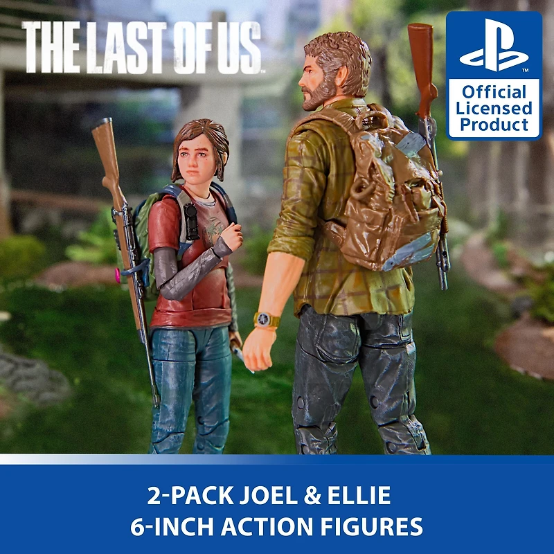 Spin Master The Last of Us Joel and Ellie 6-in Action Figures with 19 Accessories (2-Pack)
