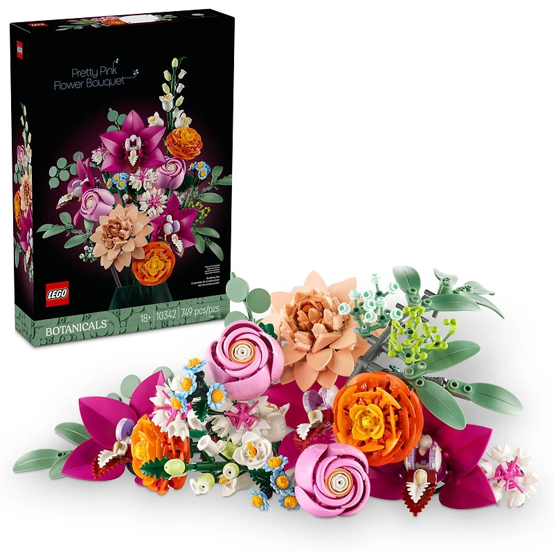 LEGO Botanicals Pretty Pink Flower Bouquet Building Playset 10342