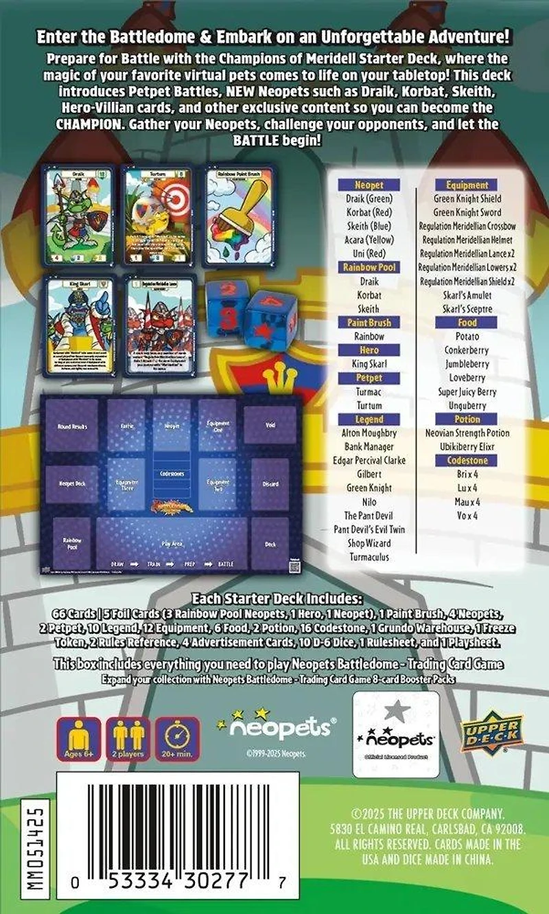 Neopets Battledome Trading Card Game Champions of Meridell Starter Deck