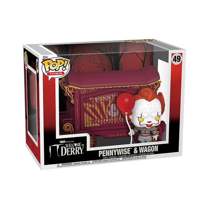 Funko POP! Town: IT: Welcome to Derry Pennywise and Town Wagon Vinyl Figure Set