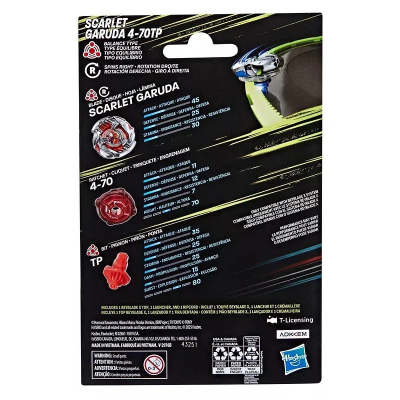 Hasbro Beyblade X Scarlet Garuda 4-70TP BX Starter Pack Set