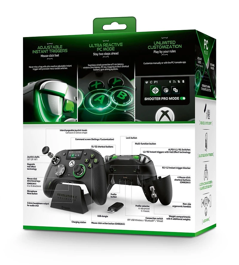 Nacon Revolution X Unlimited High-Performance Wireless Controller WIth Docking Station Designed for Xbox Series X/S, PC