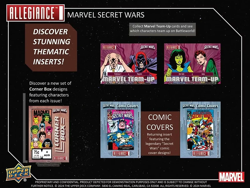 2024 Upper Deck Marvel Allegiance Secret Wars 1984 Trading Cards Hobby Box (16 Pack)