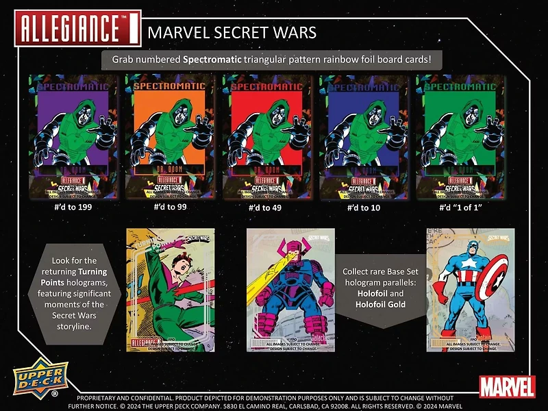 2024 Upper Deck Marvel Allegiance Secret Wars 1984 Trading Cards Hobby Box (16 Pack)