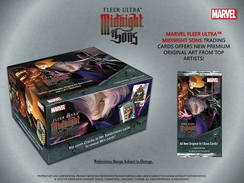 2023 Upper Deck Marvel Fleer Ultra Midnight Sons Trading Cards Hobby Box (12 Pack)