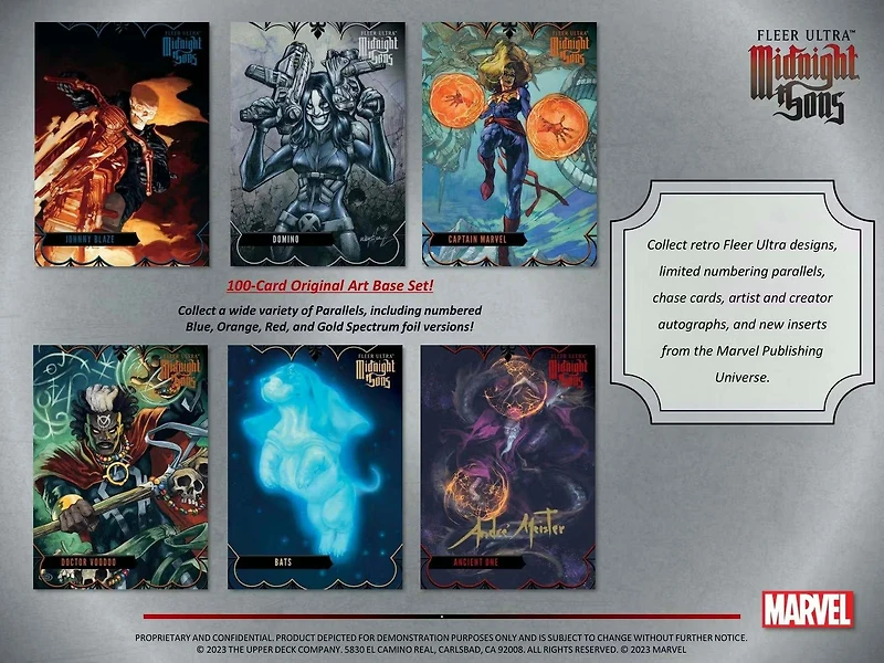 2023 Upper Deck Marvel Fleer Ultra Midnight Sons Trading Cards Hobby Box (12 Pack)