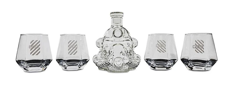 Fallout 76 T-51 Brotherhood of Steel 5-Piece Whiskey Decanter Set With Glasses