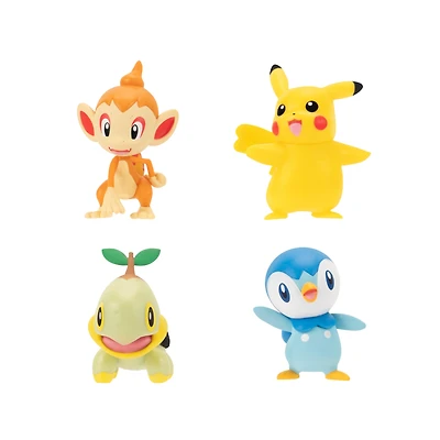 Jazwares Pokemon Sinnoh Starters and Pikachu Battle Figure Set 4-Pack